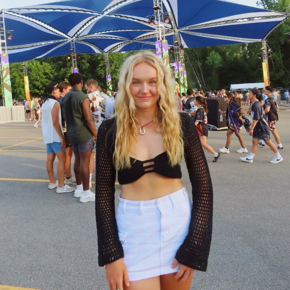 White cargo jean skirt